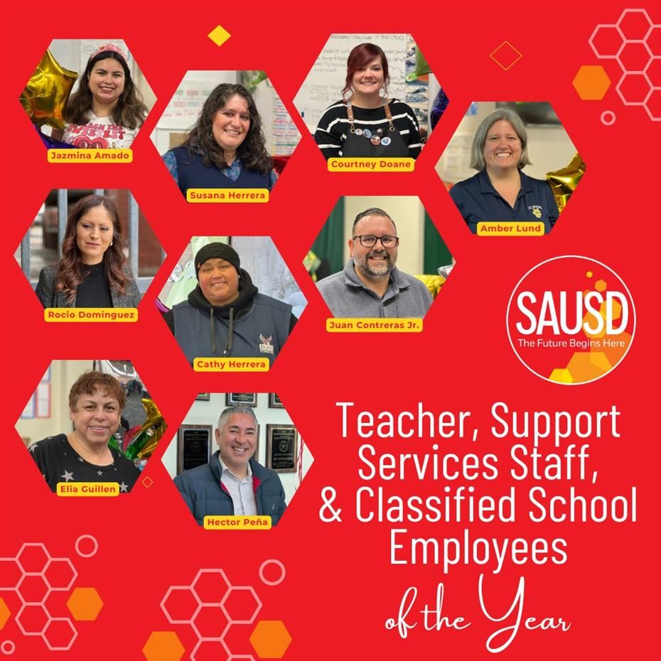  Celebrating Our District's Teachers, Support Staff, and Classified Employees of the Year!